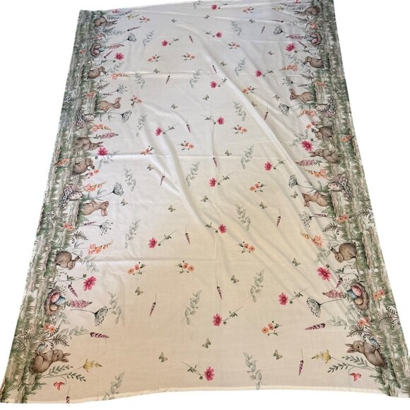 Nicole Miller Tablecloth Easter Bunny Eggs Floral Butterfly 60 x 84" Pastel - Picture 1 of 9